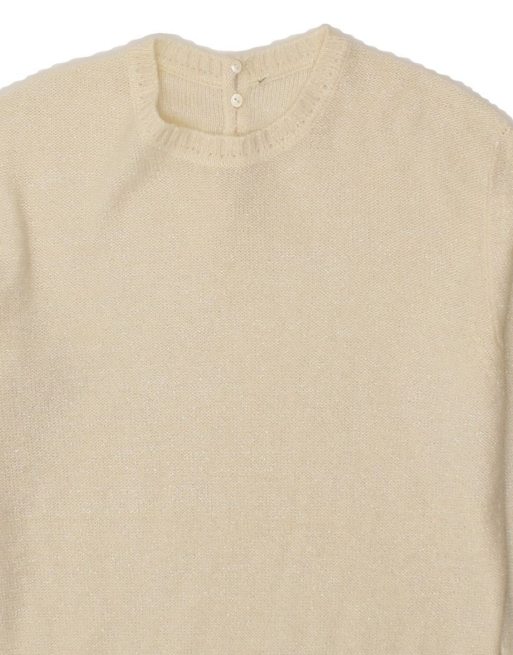 Vintage Crew Neck Jumper Sweater UK 14 Medium In Off In White, 3 of 4