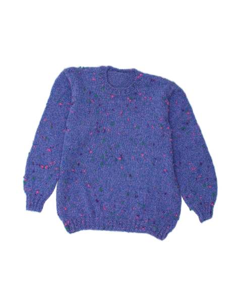 Vintage Crew Neck Jumper Sweater UK 16 Large In Blue Flecked - view 1