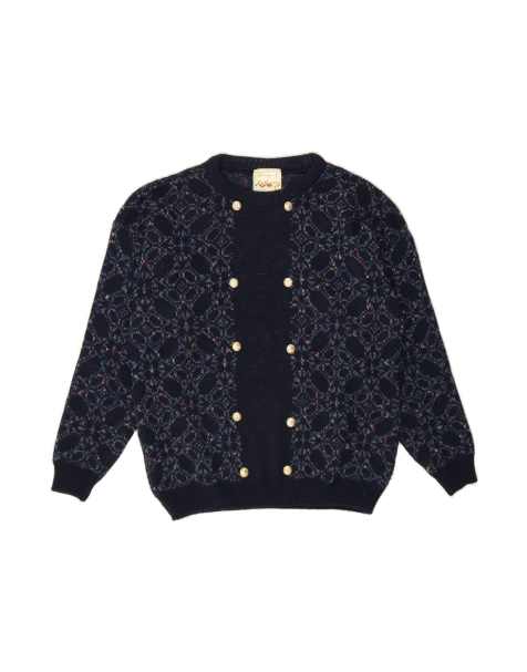 Vintage Crew Neck Jumper Sweater UK 16 Large In Blue Floral - view 1