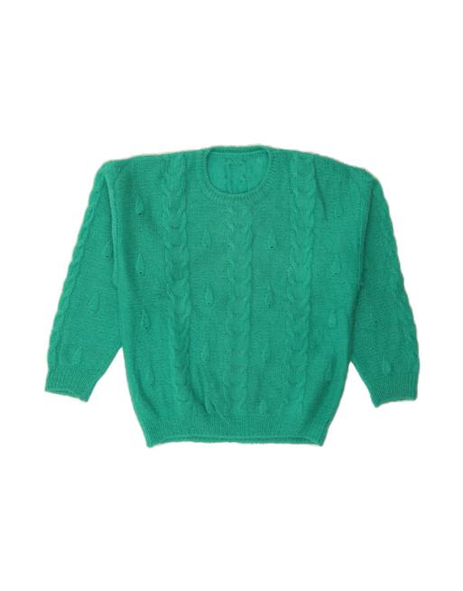 Vintage Crew Neck Jumper Sweater UK 16 Large In Green