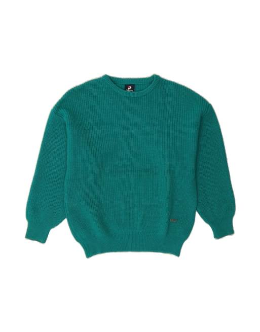Vintage Crew Neck Jumper Sweater UK 16 Large In Green