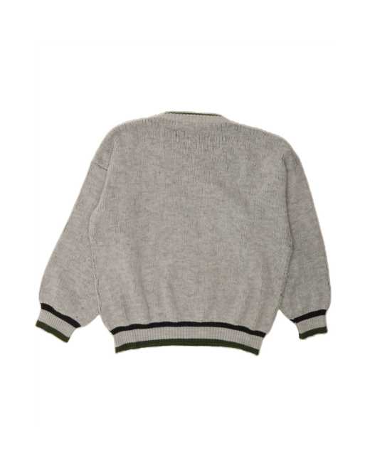 Vintage Crew Neck Jumper Sweater UK 16 Large In Grey Geometric, 2 of 4