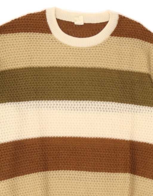 Vintage Crew Neck Jumper Sweater UK 16 Large In Multicoloured Striped, 3 of 4
