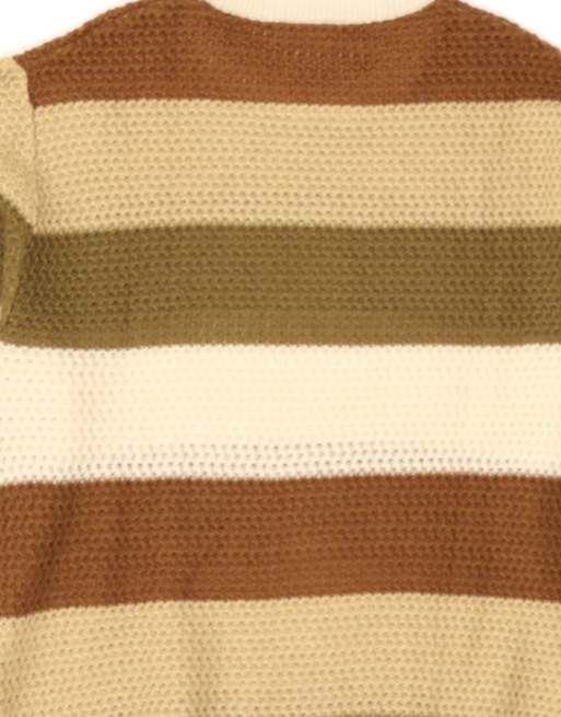 Vintage Crew Neck Jumper Sweater UK 16 Large In Multicoloured Striped, 4 of 4