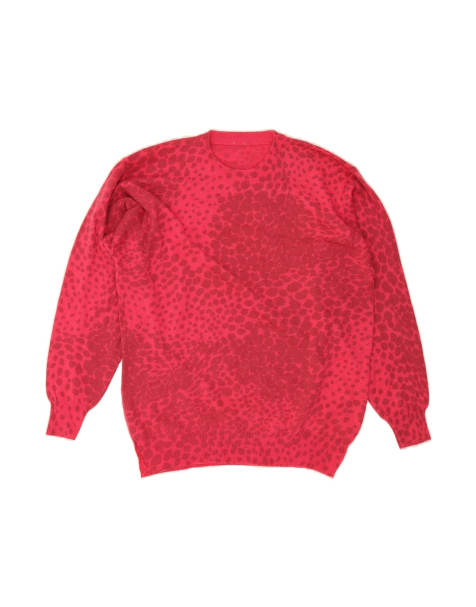 Vintage Crew Neck Jumper Sweater UK 16 Large In Pink Animal Print - view 1