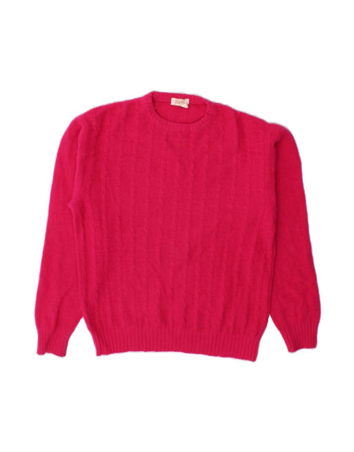 Vintage Crew Neck Jumper Sweater UK 16 Large In Pink