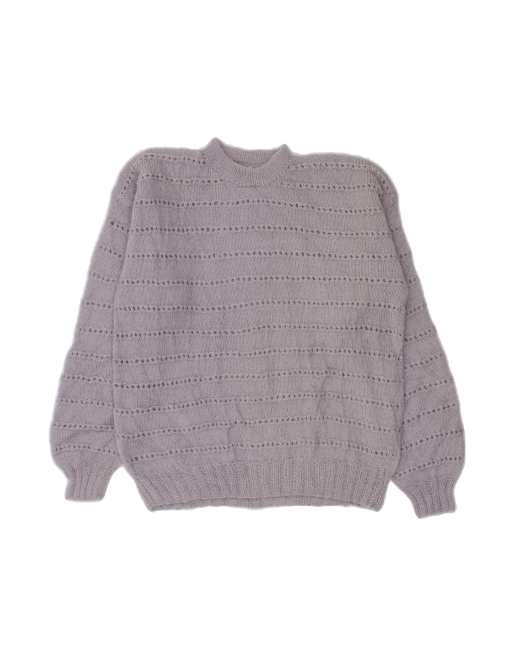 Vintage Crew Neck Jumper Sweater UK 16 Large In Purple