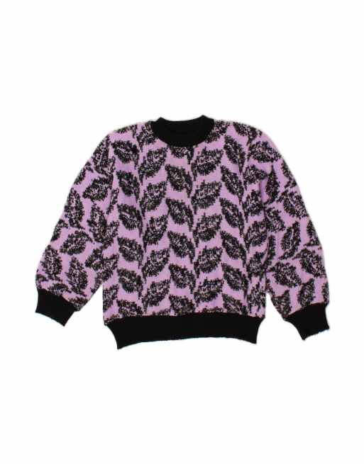 Vintage Crew Neck Jumper Sweater UK 16 Large In Purple