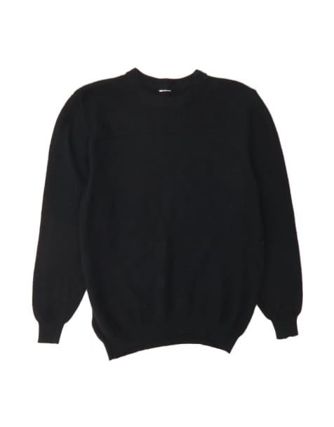 Vintage Crew Neck Jumper Sweater UK 18 XL In Black - view 1