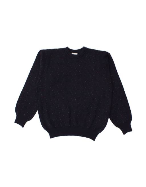 Vintage Crew Neck Jumper Sweater UK 18 XL In Blue Flecked