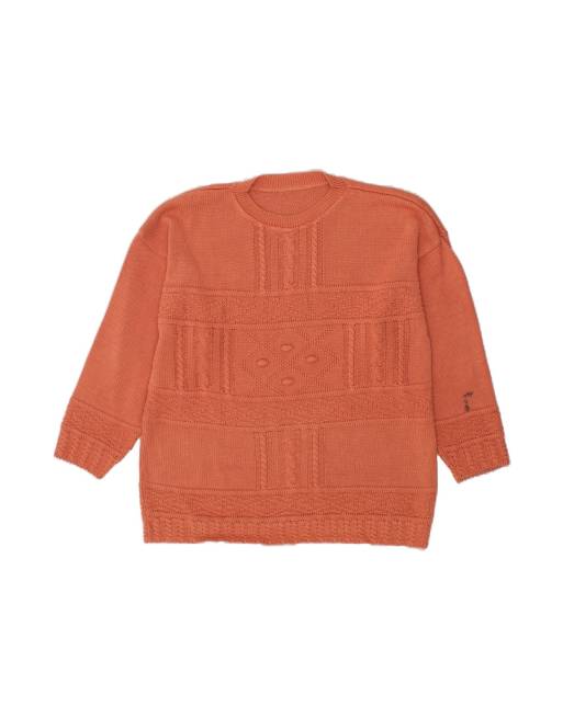 Vintage Crew Neck Jumper Sweater UK 18 XL In Orange