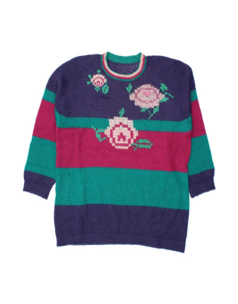 Vintage Crew Neck Jumper Sweater UK 20 2XL In Multicoloured - view 1