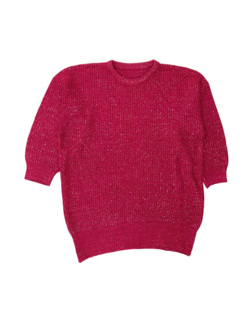 Vintage Crew Neck Jumper Sweater UK 20 2XL In Pink
