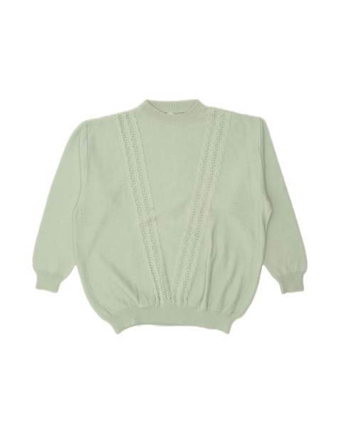 Vintage Crew Neck Jumper Sweater UK 22 3XL In Green - view 1