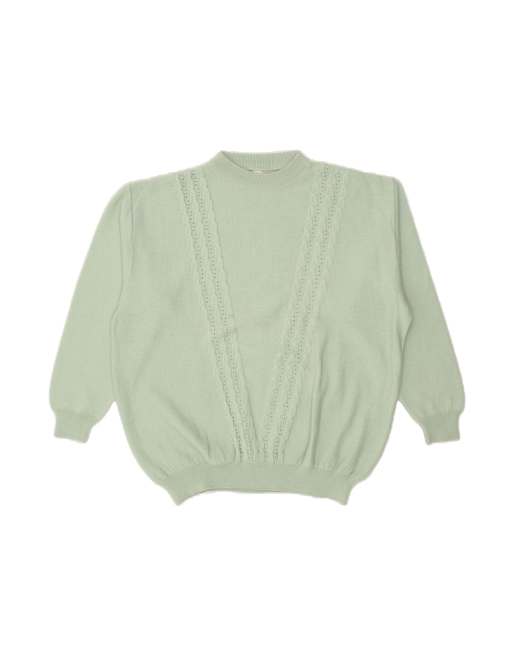 Vintage Crew Neck Jumper Sweater UK 22 3XL In Green