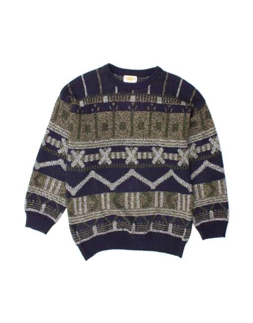 Vintage Crew Neck Jumper Sweater UK 38/40 Medium In Blue