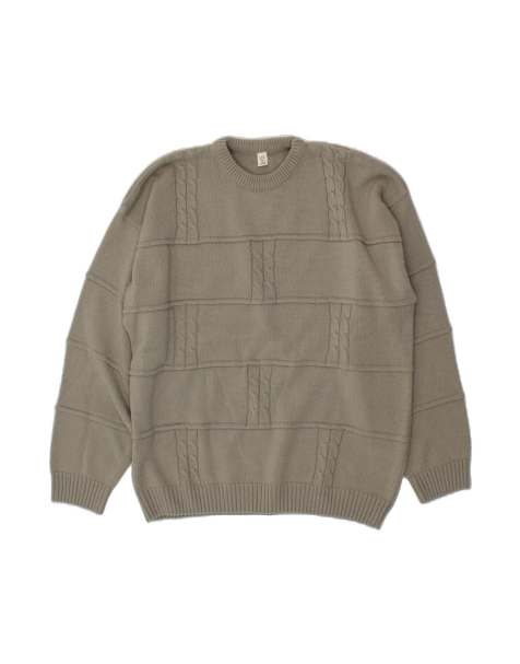 Vintage Crew Neck Jumper Sweater UK 44/46 XL In Grey - view 1