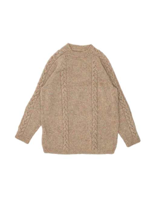 Vintage Crew Neck Jumper Sweater XL In Beige