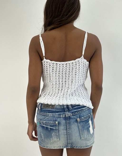 Vintage crochet cami in white, 2 of 4
