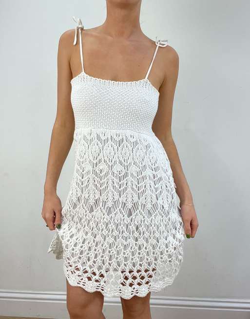 Vintage crochet dress in white