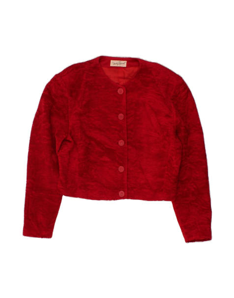Vintage Crop 5 Button Blazer Jacket It 48 XL In Red - view 1