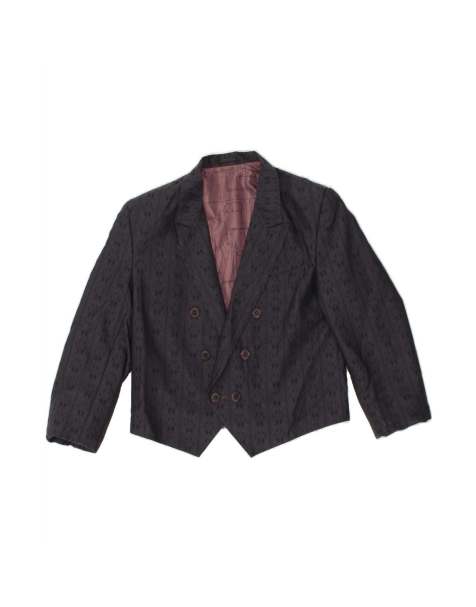 Vintage Crop Blazer Jacket UK 12 Medium In Blue Floral - view 1