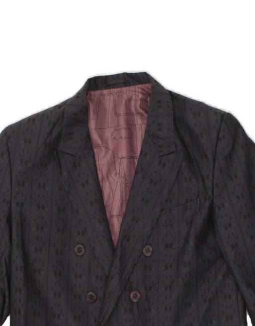 Vintage Crop Blazer Jacket UK 12 Medium In Blue Floral, 3 of 4