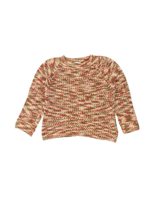 Vintage Crop Crew Neck Jumper Sweater EU 38 Medium In Multicoloured