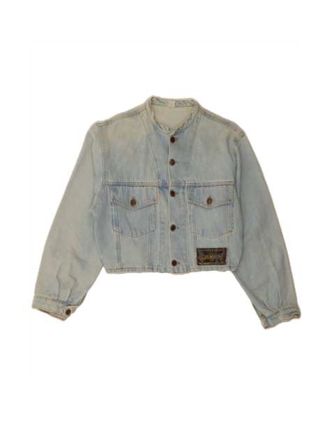 Vintage Crop Denim Jacket UK 14 Medium In Blue - view 1