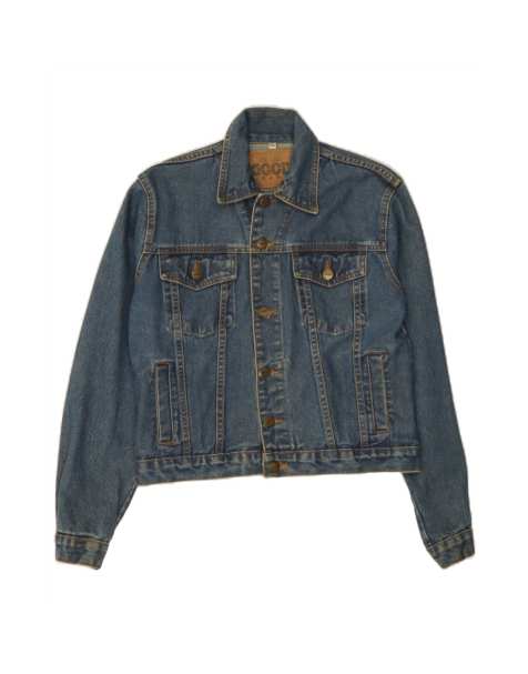 Vintage Crop Denim Jacket UK 20 2XL In Blue - view 1
