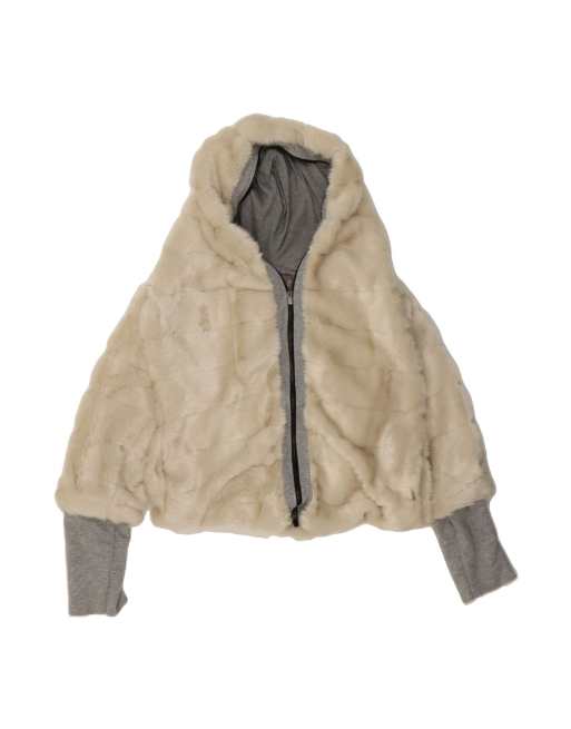 Vintage Crop Faux Fur Jacket It 44 Medium In Off In White