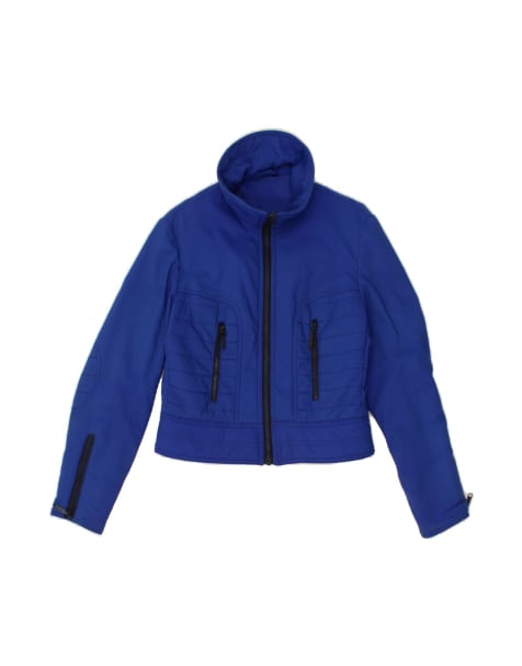 Vintage Crop Windbreaker Coat It 42 Medium In Blue - view 1