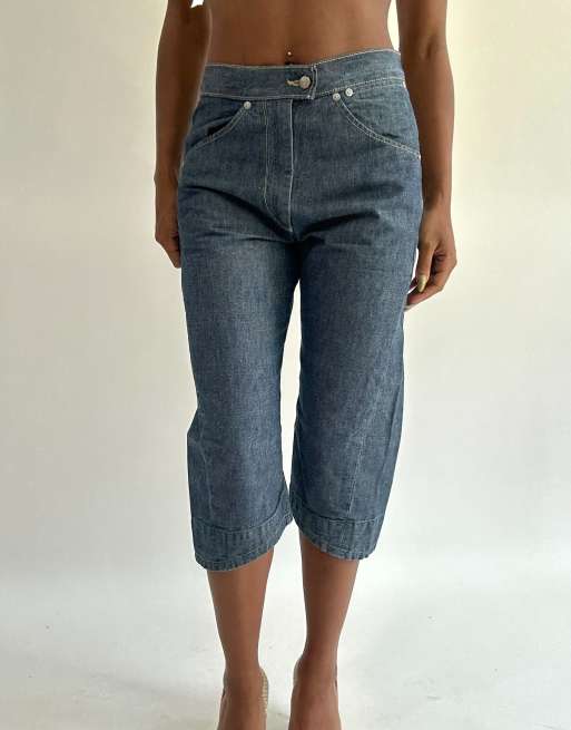 Vintage cropped jeans in blue, 1 of 4