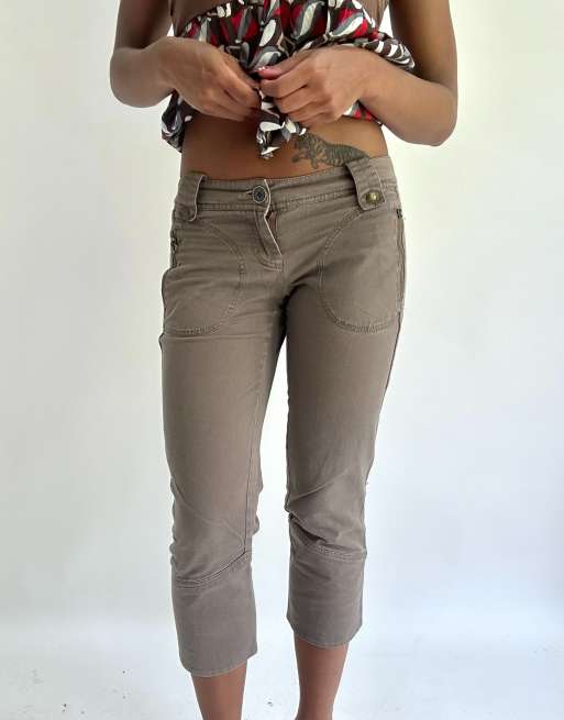 Vintage cropped trousers in brown