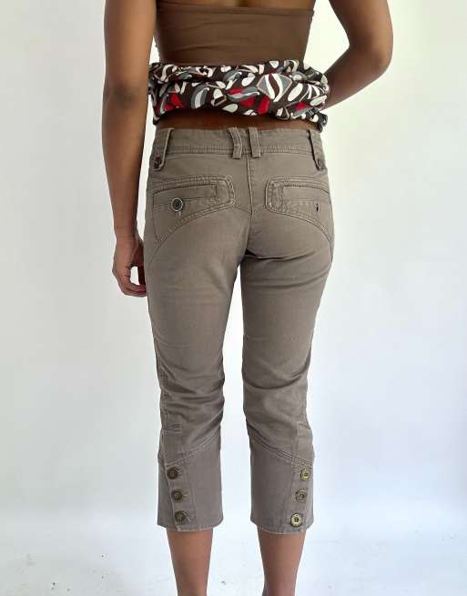 Vintage cropped trousers in brown, 2 of 4