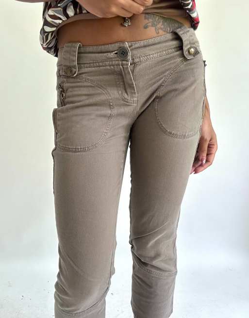 Vintage cropped trousers in brown, 3 of 4