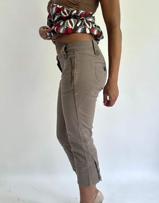 Vintage cropped trousers in brown, 4 of 4