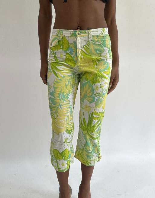 Vintage cropped trousers in green, 1 of 4