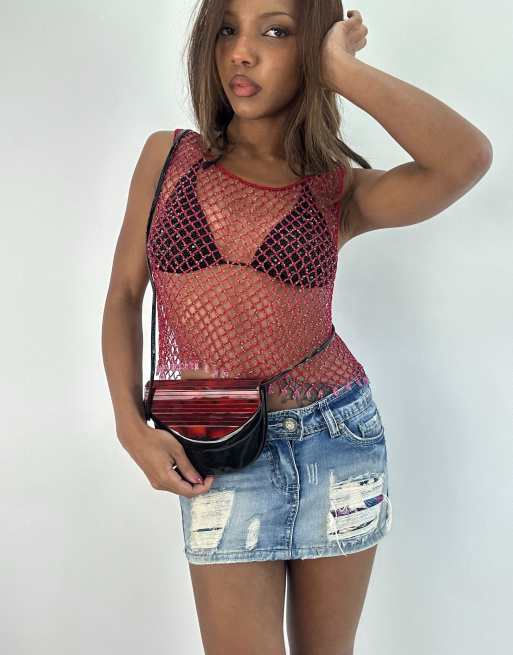 Vintage crossbody bag In red