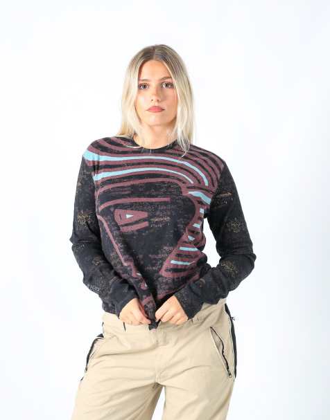 Vintage Custo Barcelona L long sleeve top in black - view 1