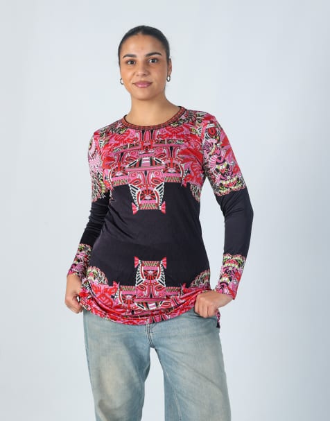 Vintage Custo Barcelona L long sleeve top in black - view 1