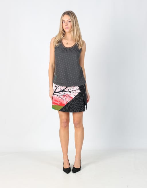 Vintage Custo Barcelona M woven mini skirt in black