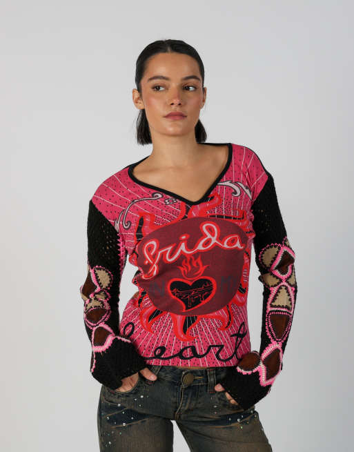 Vintage Custo Barcelona S long sleeve top in black, 1 of 4