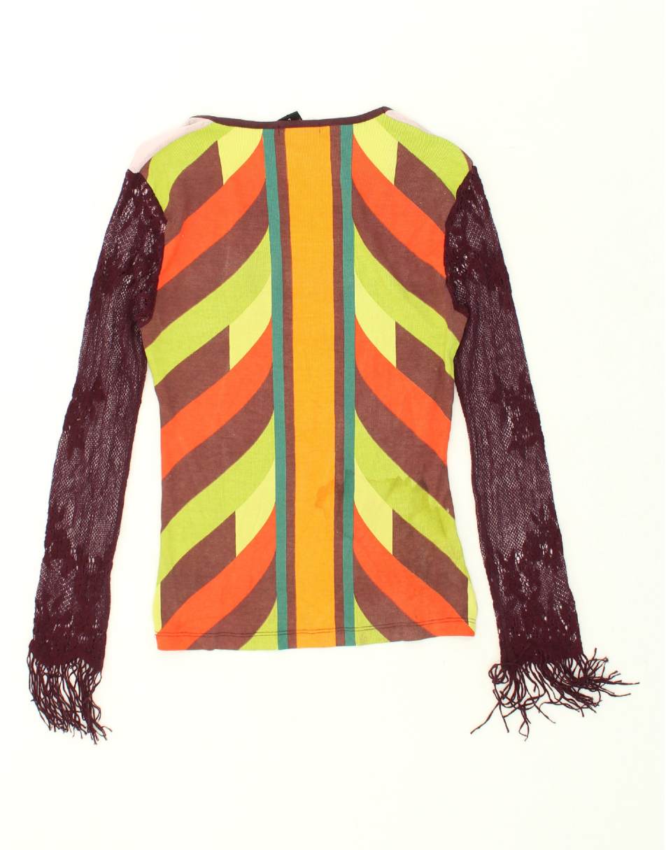 Vintage Custo Barcelona Size L Patchwork Top Long Sleeve in Multicoloured 0