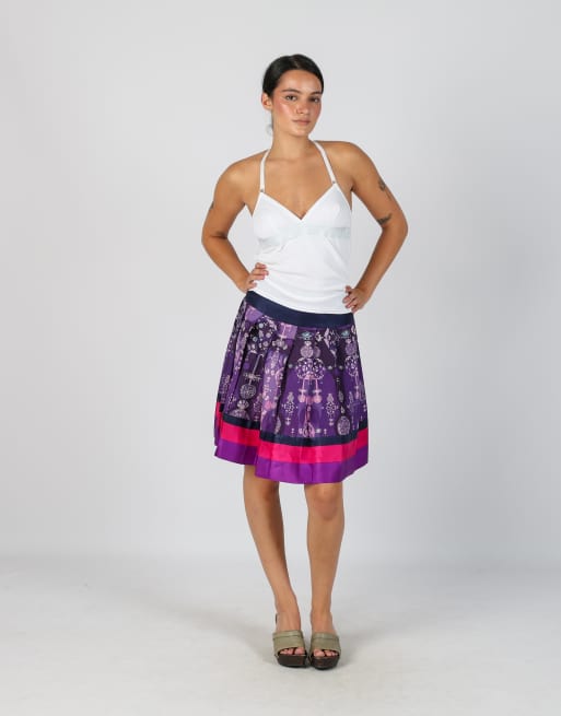 Vintage Custo Barcelona XS woven midi skirt in purple, 1 of 4
