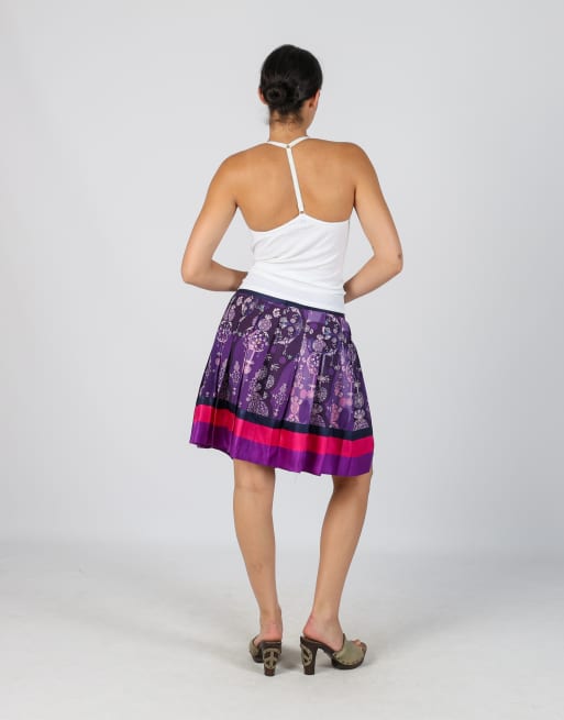 Vintage Custo Barcelona XS woven midi skirt in purple, 3 of 4
