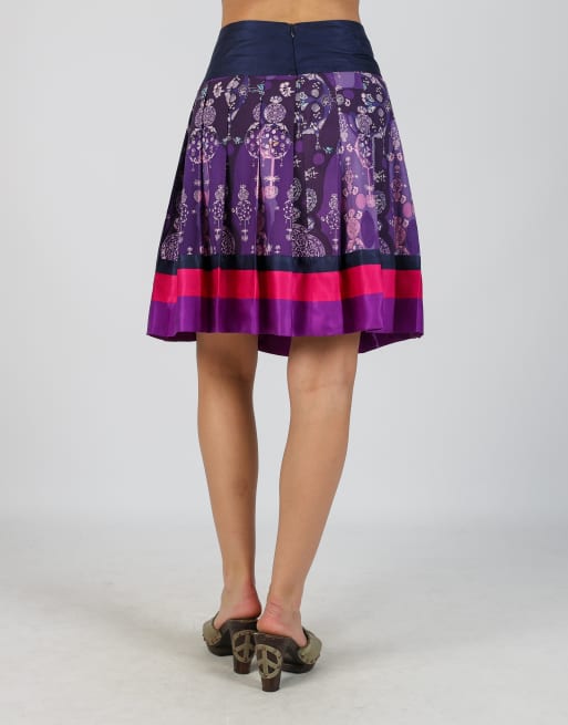 Vintage Custo Barcelona XS woven midi skirt in purple, 4 of 4