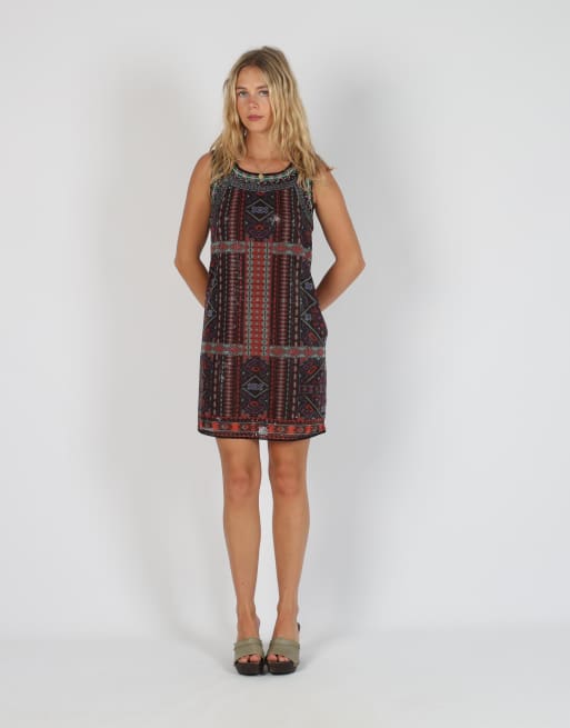Vintage Custo S woven mini dress in multi colured