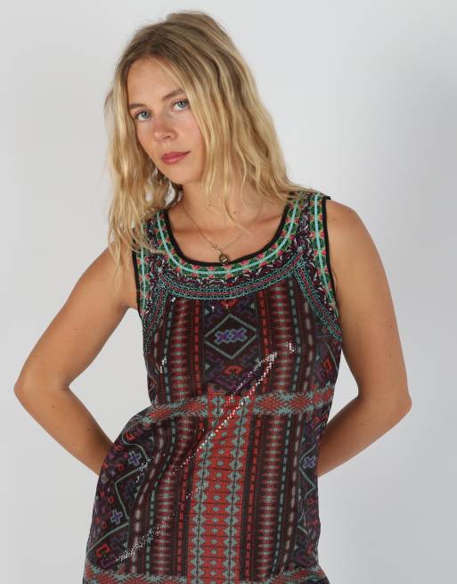Vintage Custo S woven mini dress in multi colured, 2 of 4