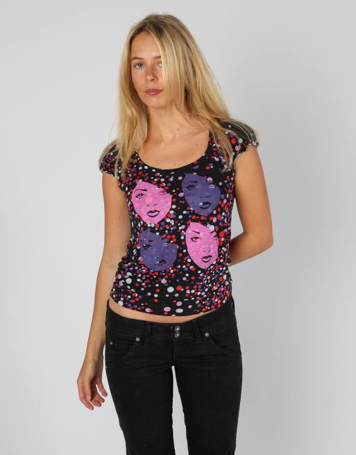 Vintage Cyberg Werr S woven top in black